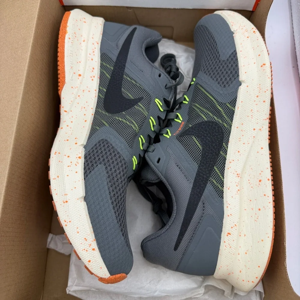 Nike Run Swift 3 Shoes Mens Size 9.5 Iron Grey Total Orange Running HV5226-068